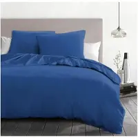 HOME LINGE PASSION 3-delige microvezel beddengoedset, 82 g – 240 x 260 cm – Blauw