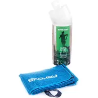 Spokey COSMO Handdoek - Blauw - 31x84 cm - Polyester 45% / Polyamide 55% - Compact en sneldrogend - Inclusief hanger met clip