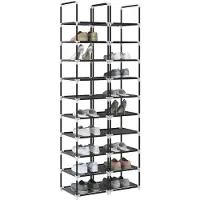 vidaXL Schoenenrekken 2 st 33x33x174 cm vliesvrij 10-laags zwart