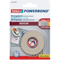 TESA Dubbelzijdig montagetape Powerbond Indoor 1 | 5mx19mm wit | 12 stuks