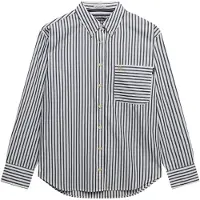 Superdry Blouse 'Poplin' donkerblauw / wit