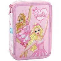 Barbie Ballerina, gevulde pennenhouder met twee compartimenten, bedekt met veren