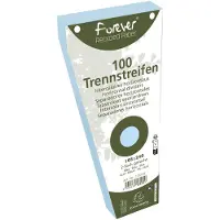 Exacompta FOREVER Pak van 100 trapezium tabstroken met perforatie 180g - 105x240mm - Lichtblauw - 13515E