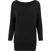 Build Your Brand Shirt met lange mouwen - Ladies Viskose Longsleeve - XS tot S - voor Vrouwen - zwart | Maat S
