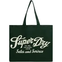 Superdry Shopper crème / donkergroen