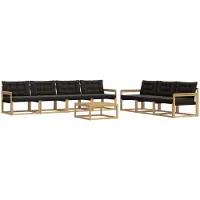 vidaXL Buiten bank set 8 st Wit en zwart