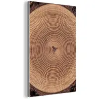 MuchoWow Aluminium schilderij 20x30 cm - Wanddecoratie metaal - Boomstam - Hout - Bruin - Metalen muurdecoratie woonkamer - Decoratie industrieel - Foto op dibond - Industriële accessoires slaapkamer