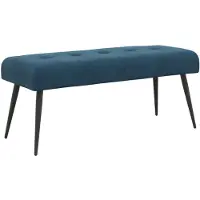 vidaXL Bank met knopen tufting Blauw 110 x 40 x 46 cm fluweel