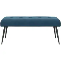 vidaXL Bank met knopen tufting Blauw 110 x 40 x 46 cm fluweel
