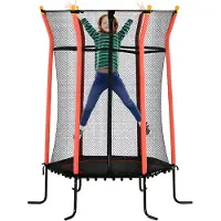 Happiq Kindertrampoline Ø163,5 cm – Indoor Trampoline tot 50 kg – Rood