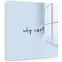 MuchoWow Glasschilderij 20x20 cm - Schilderij acrylglas - Why not - Blauw - Donker blauw - Quote - Foto op glas - Muurdecoratie woonkamer - Wanddecoratie slaapkamer - Schilderijen