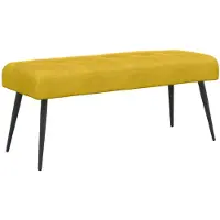 vidaXL Bank met knopen tufting Geel 110 x 40 x 46 cm fluweel