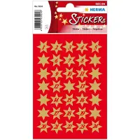 Herma Stickers ster 6-puntig, goud Ø 14 mm met ziff.1-24 - 10 stuks
