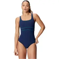 Speedo Solid Contour Eclipse Swimsuit Blauw UK 36 Vrouw
