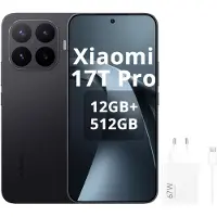 Xiaomi 17T Pro 5G smartphone, 512GB opslag, 12GB RAM, 6,83 inch scherm, 7000mAh batterij, Leica 5x telelens, 144Hz scherm met oogcomfortfunctie, zwart (inclusief oplader)