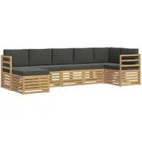 vidaXL Buiten bank set 7 pcs Wit en antracietkleurig