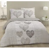 Vision Alice Dekbedovertrekset - 100% katoen: zacht en soepel - Tweepersoons - Dekbedovertrek 200 x 200 cm met 2 bijhorende slopen - Beige - Oekotex gecertificeerd