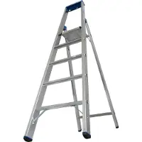 Krause Stabilo Professionele intrekbare ladder, opklapladder, aluminium, 4 - 12 treden, aantal treden: 5
