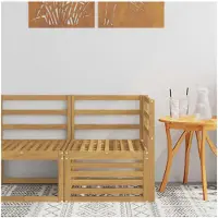 vidaXL Buitenhoekbank Massief Acacia Hout Wit 63 x 63 x 73 cm