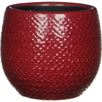 Mica Decorations Bloempot - bordeaux - keramiek - 14x12 cm - Plantenpotten