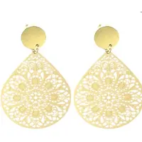 Charme Bijoux Clip oorbellen- Panola- goudkleur -filigraan- geen gaatje-
