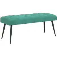 vidaXL Bank met knopen tufting Turquoise 110 x 40 x 46 cm Fluweel