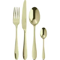 Sambonet Velvet bestekset, roestvrij staal/PVD, champagnekleur, 24-delig. Artikelnummer: S0196-S00549-S0037, 52712P81