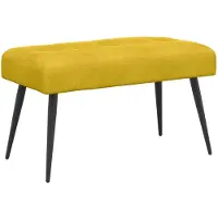 vidaXL Bank met knopen tufting Geel 80 x 40 x 46 cm fluweel