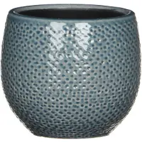 Mica Decorations Bloempot - midnight blauw - keramiek - 14x12cm - Plantenpotten