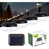Greenblue GB125 WW - 4 stuks Tuinlamp - LED-zonnelamp voor paal - 60 x 40 mm - envelopvormige kap - 3200K