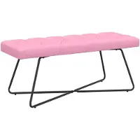 vidaXL Bank met knopen tufting Roze 110 x 40 x 46 cm Stof