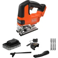 Black & Decker 18V Brushless Decoupeerzaag met 3 zaagbladen (met 2.5Ah accu en lader) - BLCJS78E1-QW