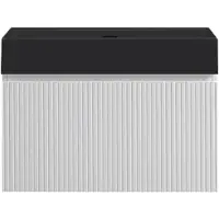 Guido Gusto Badkamermeubel Yuki 80cm mat wit inclusief wastafel robuust mat zwart zonder kraangat
