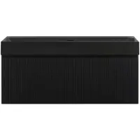 Guido Gusto Badkamermeubel Yuki 120cm mat zwart inclusief enkele wastafel robuust mat zwart zonder kraangaten