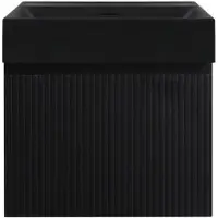 Guido Gusto Badkamermeubel Yuki 60cm mat zwart inclusief wastafel robuust mat zwart zonder kraangat