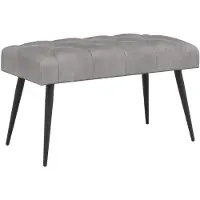 vidaXL Bank met knopen tufting Lichtgrijs 80 x 40 x 46 cm Fluweel
