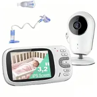 Boifun Babyfoon met Camera - Baby Monitor met VOX - Nachtzicht - Babyphone met Temperatuurweergave - Baby Monitor 8 Slaapliedje - Inclusief Flexibele Houders