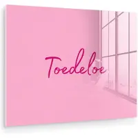 MuchoWow Glasschilderij 160x120 cm - Schilderij acrylglas - Toedeloe - Roze - Minimalistisch - Foto op glas - Muurdecoratie woonkamer - Wanddecoratie slaapkamer - Schilderijen