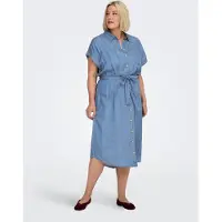 ONLY Carmakoma Carpema Midi-jurk Dames Blauw 44