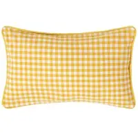 Homescapes Gingham katoenen kussenhoes 30 x 50 cm geel
