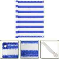 The Living Store Living Store Balkonscherm, blauw en wit, 90x500 cm, HDPE