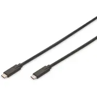 Digitus AK-300139-010-S USB-kabel USB 3.2 Gen1 USB-C stekker, USB-C stekker 1.00 m Zwart Afgeschermd (dubbel)