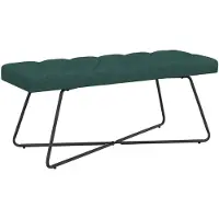 vidaXL Bank met knopen tufting Donkergroen 110 x 40 x 46 cm Stof