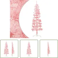 The Living Store Kunstkerstboom, half, met standaard, slank, roze, 180 cm