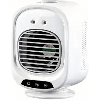 VHV -Mobiele Airco Mini - Compacte Nevelventilator met USB - Krachtige Luchtkoeler met Luchtbevochtiger - Stille Draagbare Tafelventilator voor Studentenkamer, Kantoor, Slaapkamer en Bureau