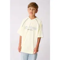 Shoeby T-shirt met backprint - lichtgeel Jongens Polyester Ronde hals Backprint - maat 110/116