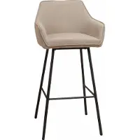 Livin24 Scandinavische barkruk Andor gerecyclede stof taupe 65-78 cm