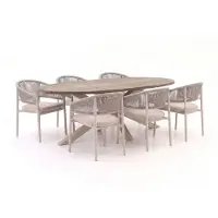 Bellagio + 10% kassakorting | Panaro/ROUGH-Y Ellips 240cm dining tuinset 7-delig stapelbaar