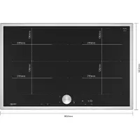 NEFF T68STY4L0 kookplaat Zwart, Roestvrijstaal Ingebouwd 80 cm Inductiekookplaat zones 4 zone(s)