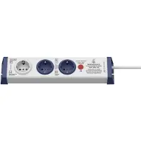 InterBaer 8110-002.01 Stekkerdoos 3-voudig Wit, Blauw Randaarde stekker 1 stuk(s)